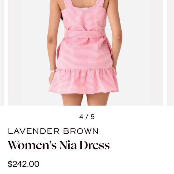 Lavender Brown Pink Belted Mini Dress Size Large NWT - Picture 6 of 10